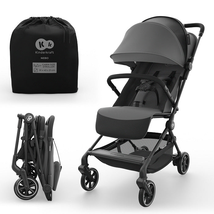 Kinderkraft Passeggino Nebo - Bagaglio a mano in aereo - adatto da 0 a 22 Kg - chiusura ultracompatta