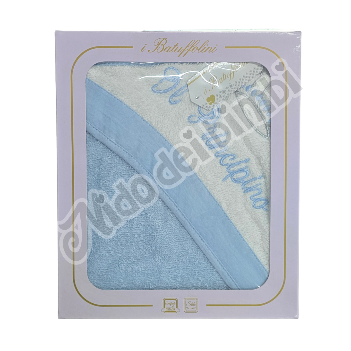 Batuffolini Accappatoio Baby Triangolo ricamato Principino/Principessa 100% Cotone