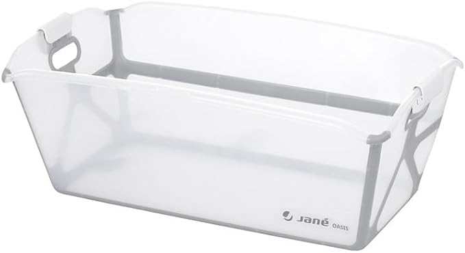 Jane Oasis - Vasca da bagno pieghevole per bambini, compatta, facile da piegare + Supporto robusto per neonati e bambini, colore: bianco