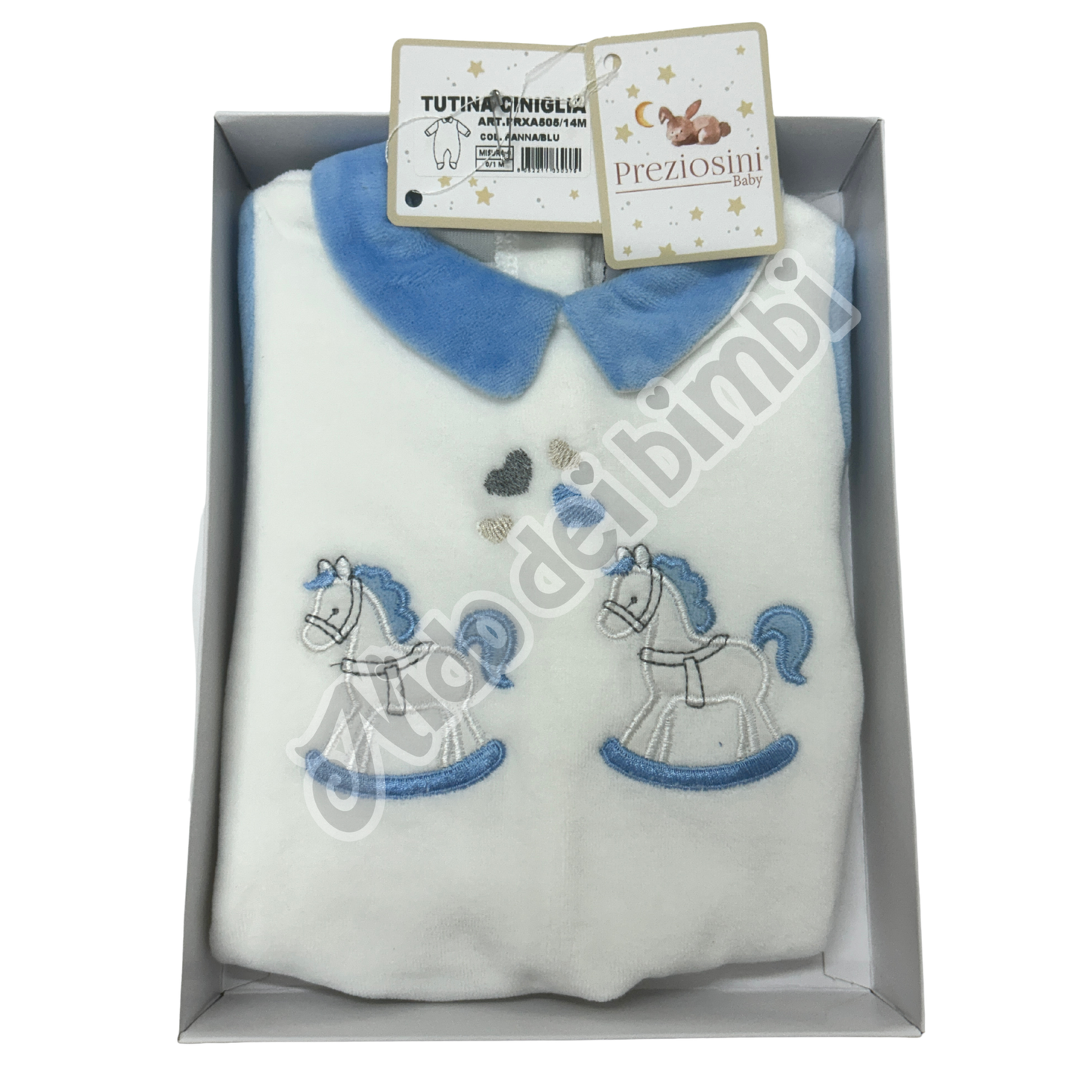 Preziosini Baby - Tutina in ciniglia Cavallo
