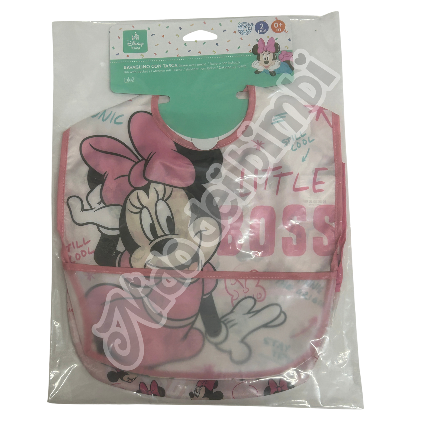 Lulabi Disney Baby Set 2 Bavaglini con tasca 0m+