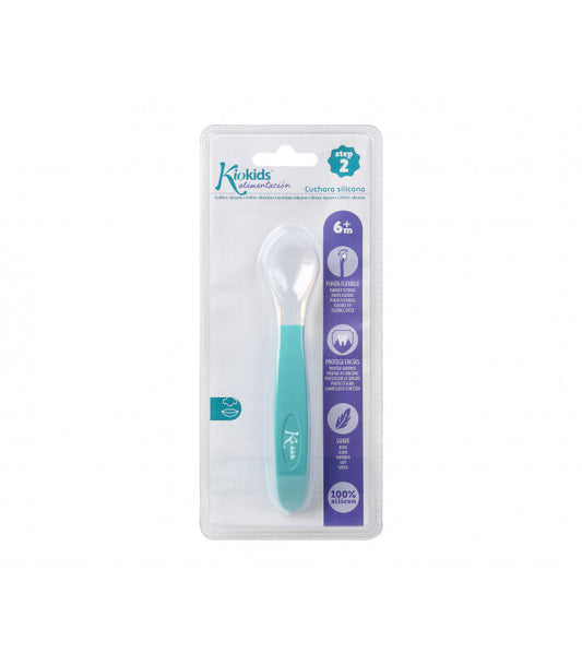 Kiokids Cucchiaio in silicone flessibile 6+m