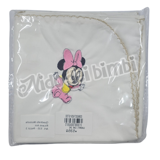 Quadrato Set Mussola Ricami Disney 3 pz
