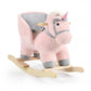Moni Toys Cookie Unicorno Rosa con suoni realistici e dondolo in legno
