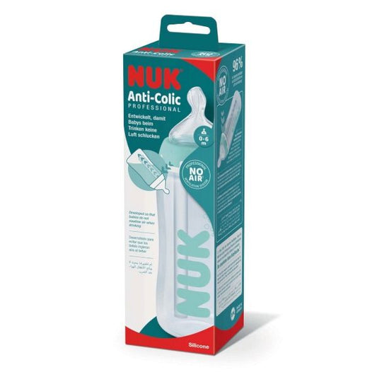 Nuk - Biberon Anti Colica Professional 300ml silicone 0-6 mesi - con termometro per controllare la temperatura del latte