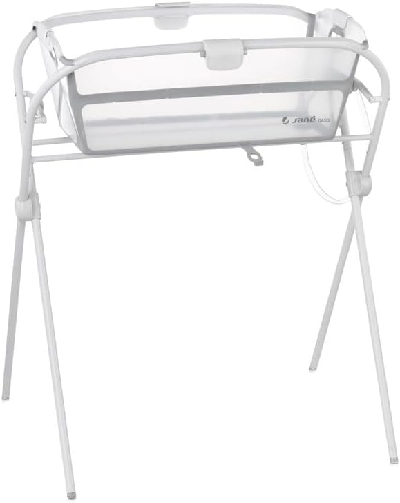 Jane Oasis - Vasca da bagno pieghevole per bambini, compatta, facile da piegare + Supporto robusto per neonati e bambini, colore: bianco