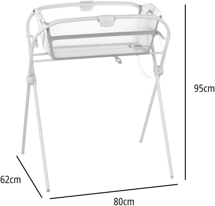 Jane Oasis - Vasca da bagno pieghevole per bambini, compatta, facile da piegare + Supporto robusto per neonati e bambini, colore: bianco