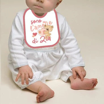 Mella Kids Bavaglino con frase 100% cotone - Made in Italy
