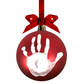 Pallina di Natale rossa da appendere all’albero personalizzabile con impronta e pennarello dorato