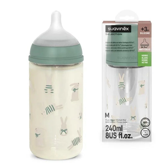 Suavinex Biberon Vetro Wonder Silicone Coniglio 240ml
