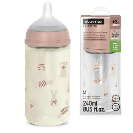 Suavinex Biberon Vetro Wonder Silicone Coniglio 240ml