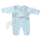 Preziosini Baby Tutina Jersey Grigio/Bianco 1/3 mesi 100% Cotone