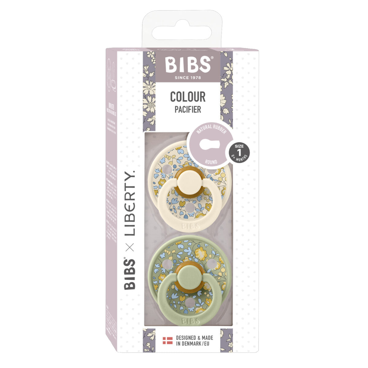 Bibs - Succhietti 2pz - Colour Natural Rubber - Misura 1 (0m+) Tettarelle in caucciù