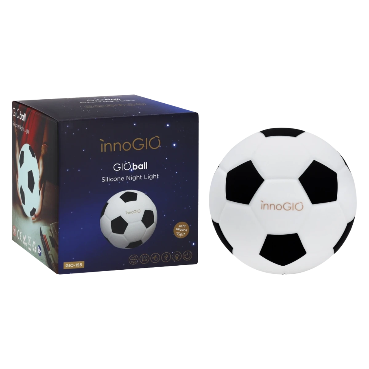 Innogiò Luce Notturna in Silicone - Pallone da calcio
