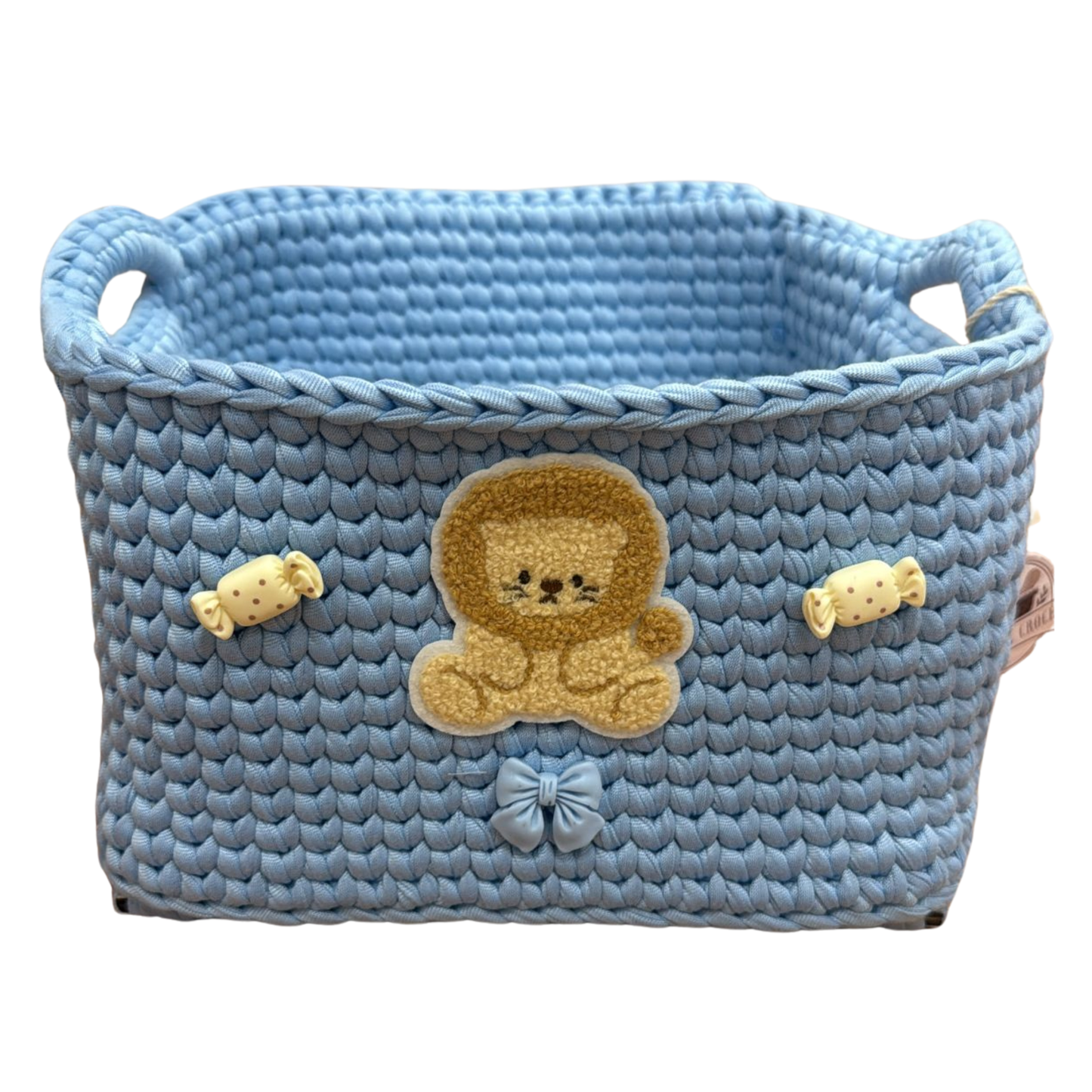 Cesto personalizzabile con nome - Leone - Azzurro