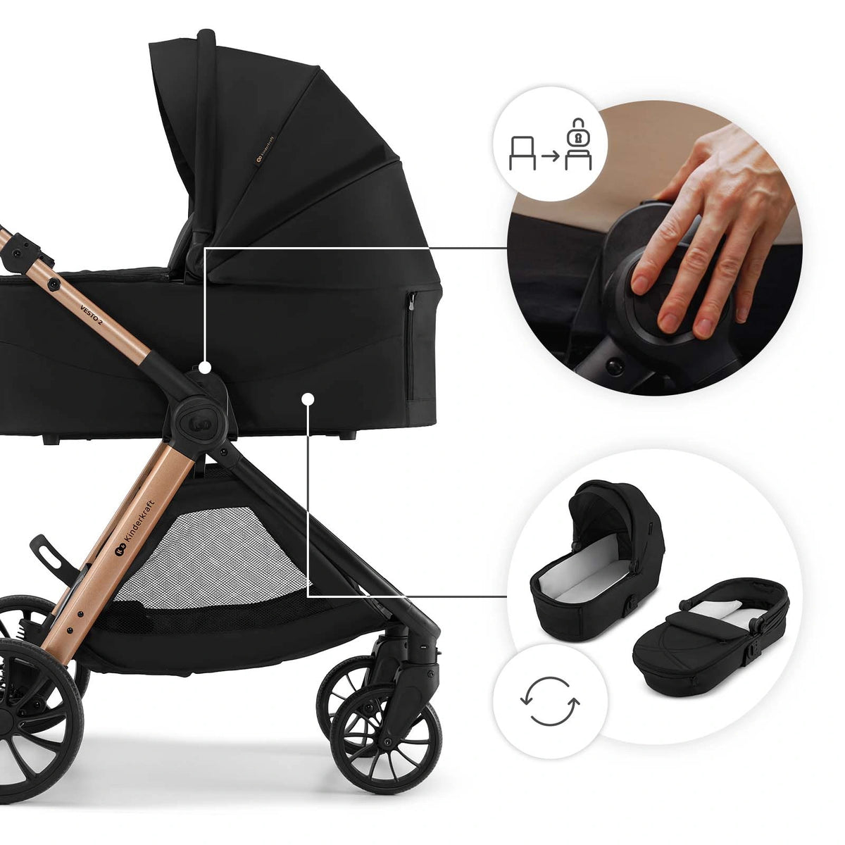 Kinderkraft Trio Vesto2 Multifunzione 3 in 1