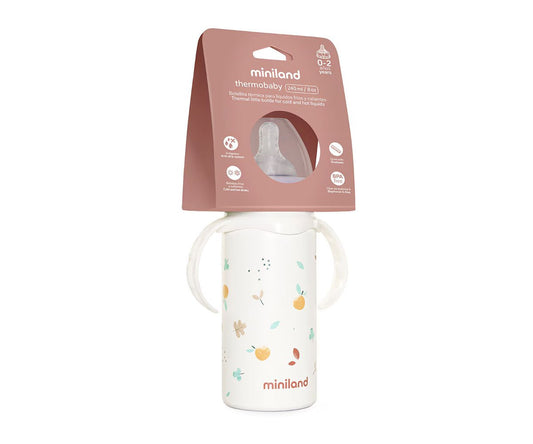 Miniland Thermobaby Biberon termico da 240 ml con manici 0-2 anni