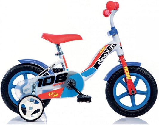 Bicicletta da 10 pollici senza freno per bambini – telaio in acciaio, ruote in lega, sella regolabile e stabilizzatori di sicurezza – adatta per bambini dai 2 ai 3 anni