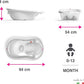 Ok Baby Onda Evolution - Vaschetta con doppia seduta antiscivolo e termometro - 0/12 mesi - Col. Bianco