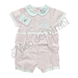 Preziosini Baby Pagliaccetto Rosa/Bianco 1/3 mesi 100% Cotone