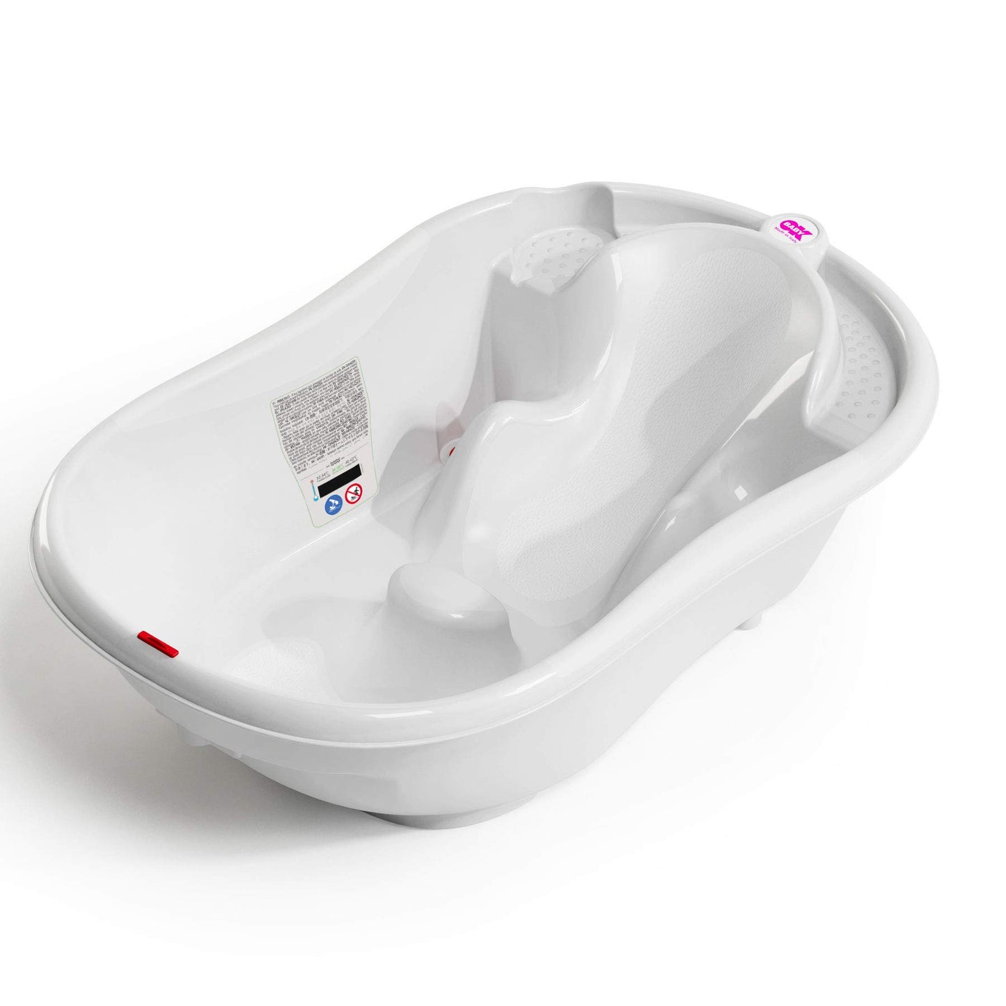 Ok Baby Onda Evolution - Vaschetta con doppia seduta antiscivolo e termometro - 0/12 mesi - Col. Bianco