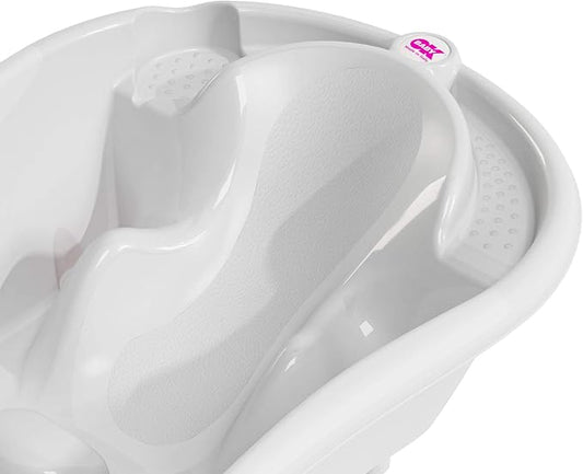 Ok Baby Onda Evolution - Vaschetta con doppia seduta antiscivolo e termometro - 0/12 mesi - Col. Bianco