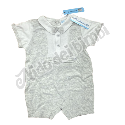 Sommaruga Pagliaccetto Grigio/Bianco 1/3 mesi 100% Cotone