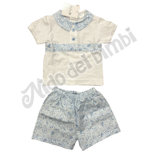 Birillini Clinico Jersey Bianco/Celeste 1/3 mesi 100% Cotone