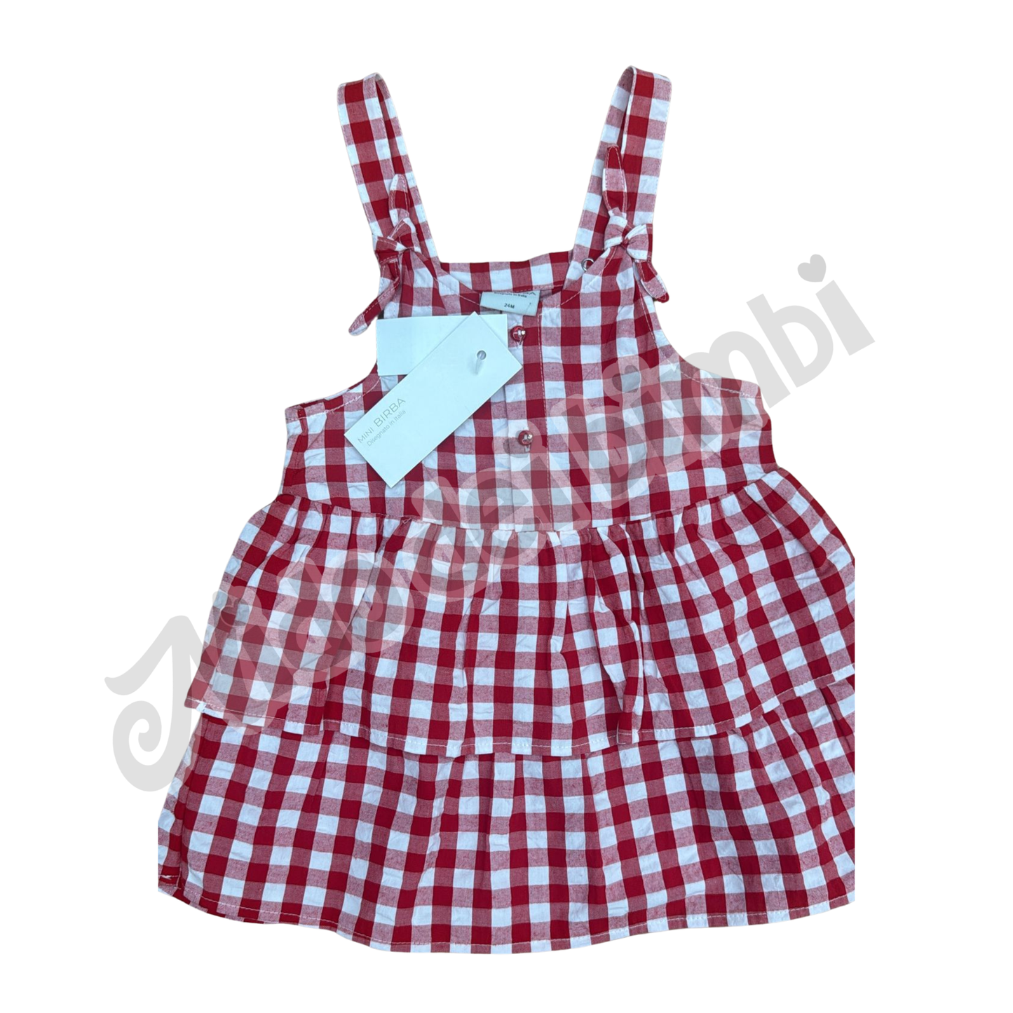 Mini Birba Vestitino 24 mesi 92 cm Quadretti rosso bianco