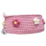 Cesto personalizzabile con nome - Fiori - Rosa