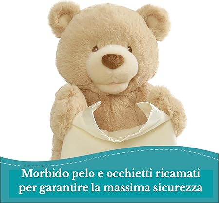 GUND, Momo l'Orsetto, Peluche Interattivo per Bambini e Neonati, Gioca a Nascondino, Orso Peluche da Abbracciare, 10+ Mesi