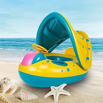 Summer Time - Salvagente Barca con volante, cappottina parasole e mutandina