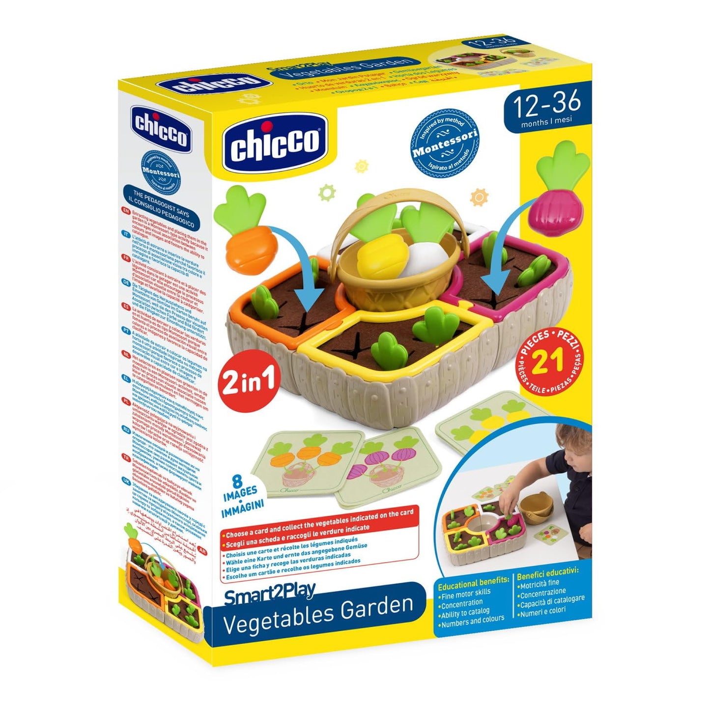 Chicco Gioco Montessori Giardino Vegetale 21 pezzi 12-36 mesi