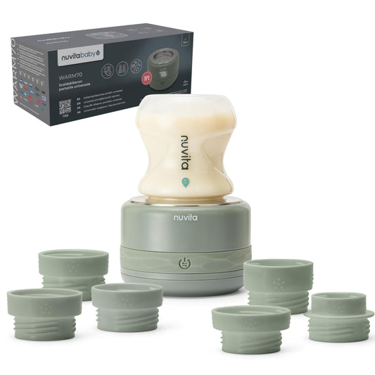 Nuvita Baby Warm70 Scaldabiberon portatile universale - arriva a 70°, con caricabatterie incluso