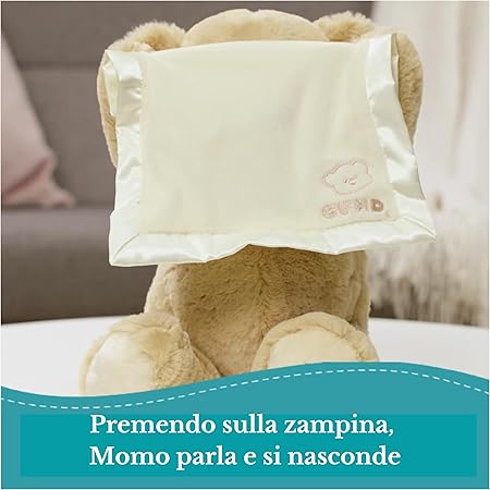 GUND, Momo l'Orsetto, Peluche Interattivo per Bambini e Neonati, Gioca a Nascondino, Orso Peluche da Abbracciare, 10+ Mesi