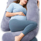 Momcozy Cuscino Gravidanza in Velluto – Cuscino a Forma di U per Dormire in Gravidanza 145cm, Supporto per Schiena, Pancia, Gambe e Fianchi – Cuscino Gravidanza per Dormire Laterale