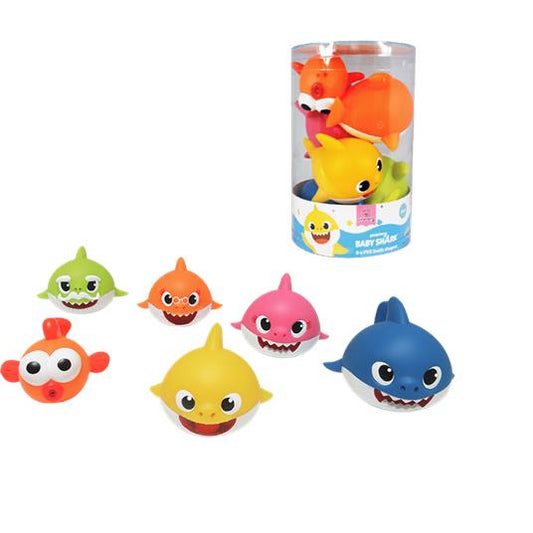 Ods Set 6 Personaggi Baby Shark in Pvc - ideali per il bagnetto 6m+