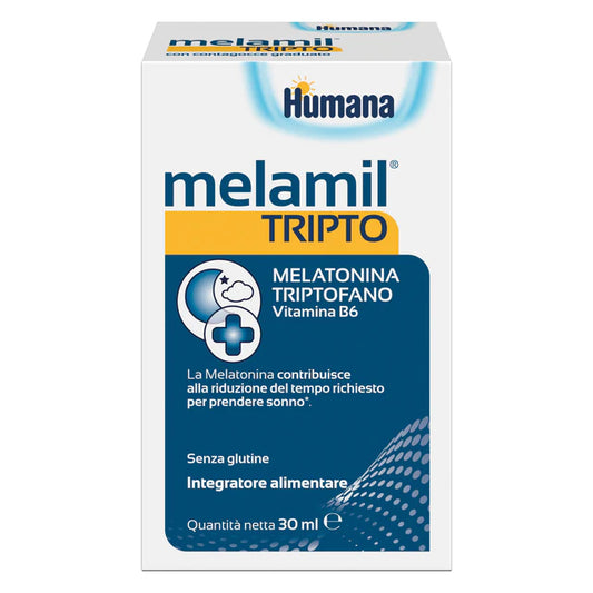 Humana Melamil Tripto - Melatonina Triptofano Vitamina B6 - Integratore Alimentare senza glutine - 30 ml
