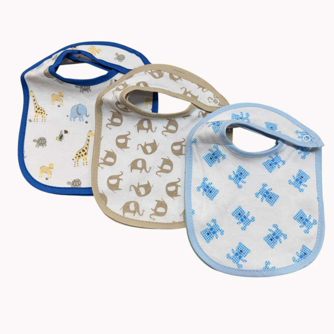 Irge Baby - Bavaglini in Cotone con clip 6pz - misura 17x29cm