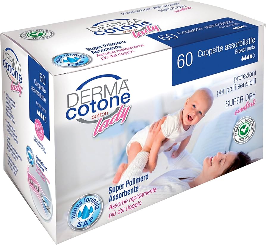 Dermacotone Lady Coppette Assorbilatte 60 pz per pelli sensibili super polimero assorbente