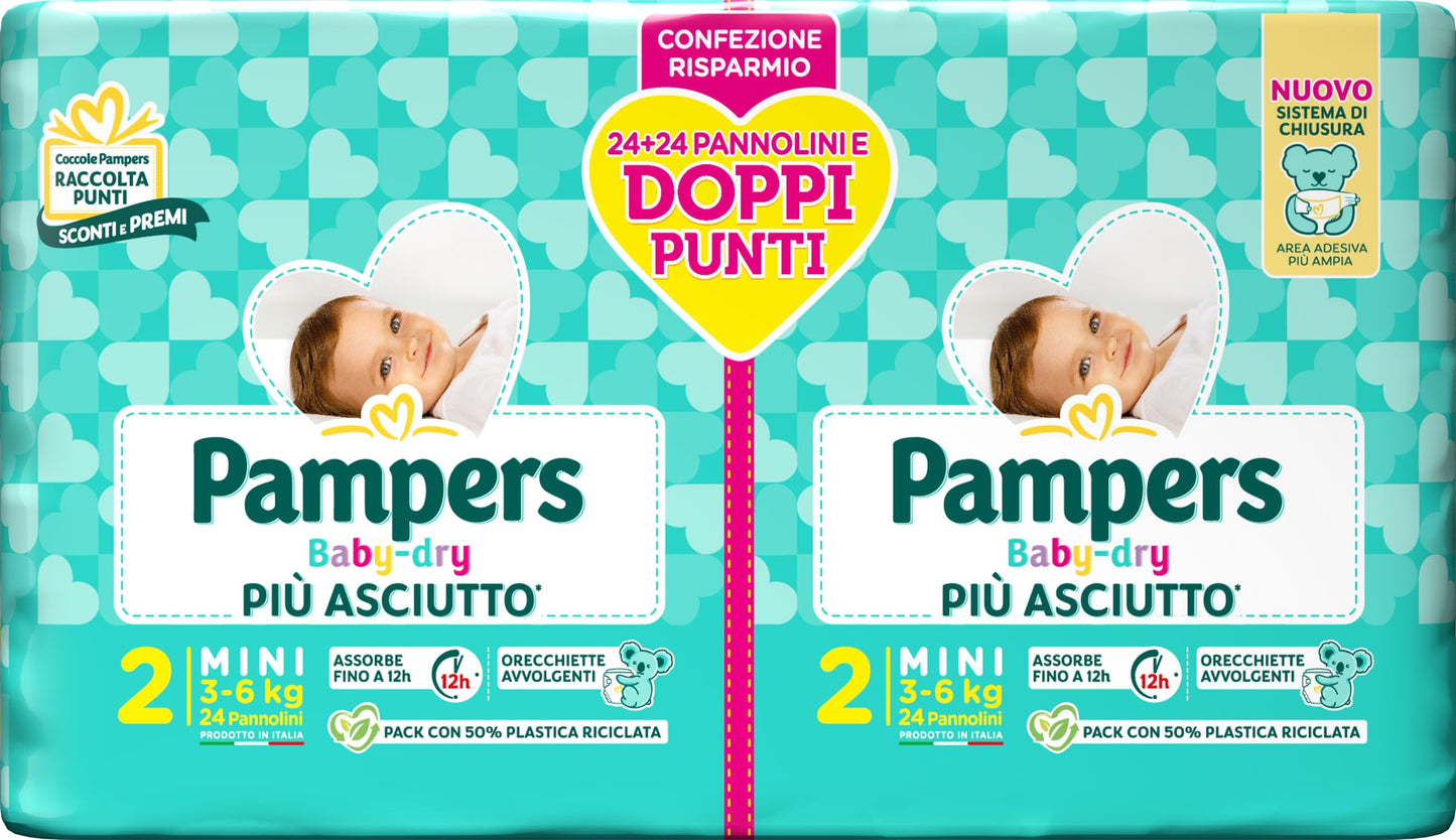 Pampers Baby Dry Pannolini Pacco Doppio