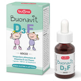 Buonavit D3F Gocce - Integratore Alimentare a base di Vitamina D con Fluoro - senza glutine e lattosio - 12 ml