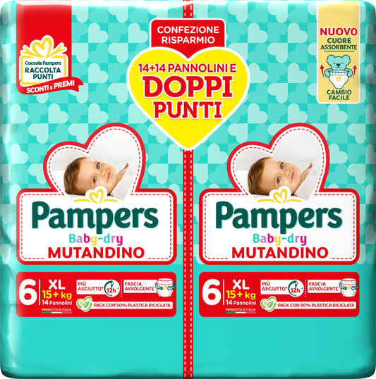Pampers Baby Dry Mutandino Pacco Doppio