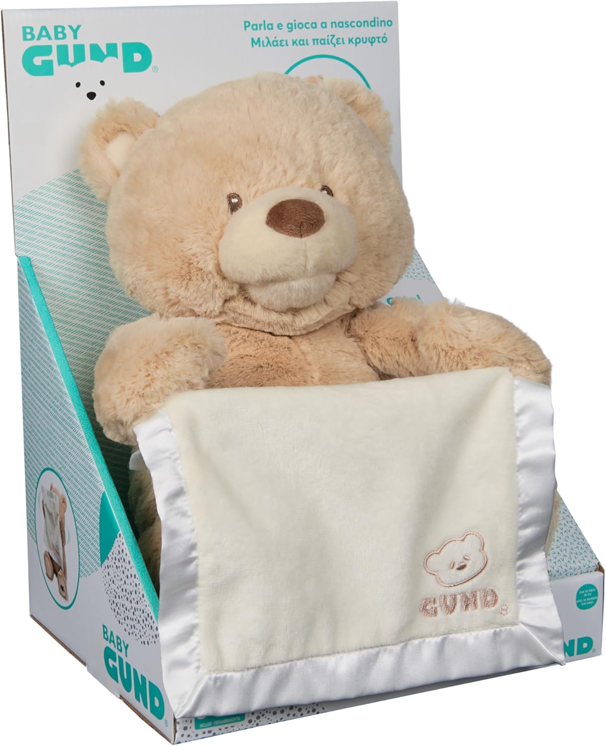 GUND, Momo l'Orsetto, Peluche Interattivo per Bambini e Neonati, Gioca a Nascondino, Orso Peluche da Abbracciare, 10+ Mesi