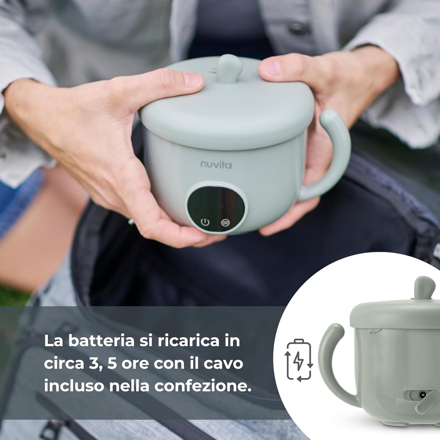Nuvita Pappa'N'Go Scaldapappa ricaricabile 0m+