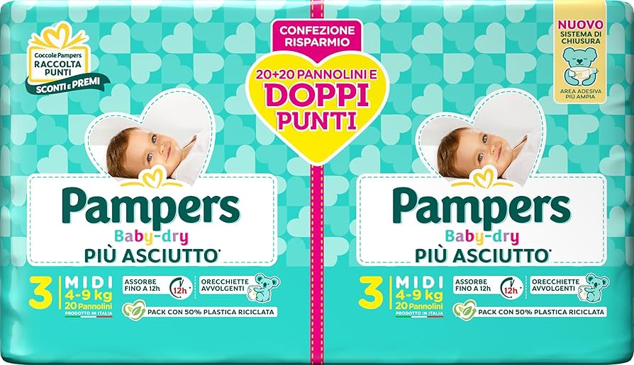 Pampers Baby Dry Pannolini Pacco Doppio