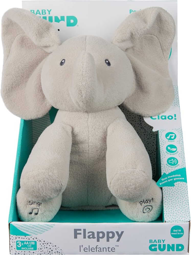 GUND Flappy Elefantino Peluche Interattivo 10m+