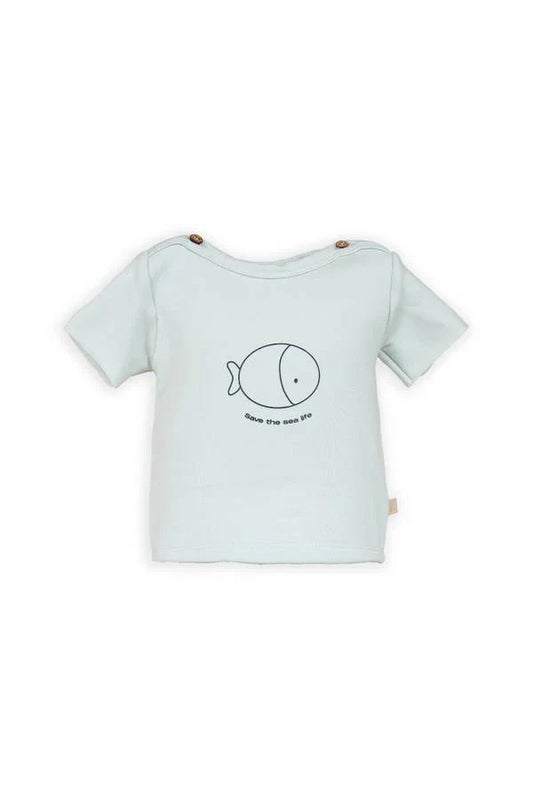 Bamboom T-shirt a maniche corte con stampa BLU BLUSH 100% Bambù organico