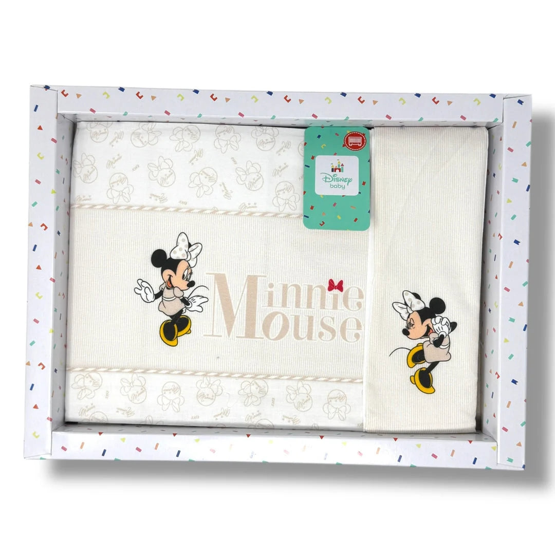 Disney Baby Set Lenzuola Lettino 3 pz Minnie Beige - EL0345 WD