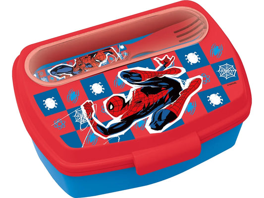 Stor Porta merenda Spiderman con Cucchiaio e forchettina